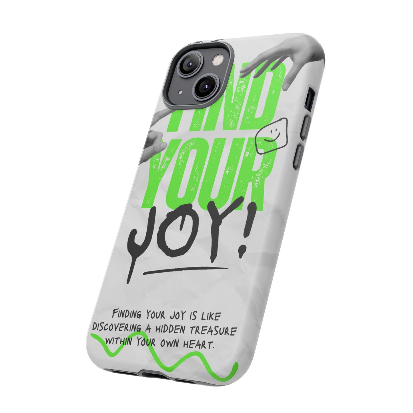 White Green Grunge Find Your Joy Phone Case