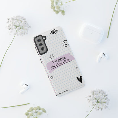Self Affirmation Doodle Paper Phone Case