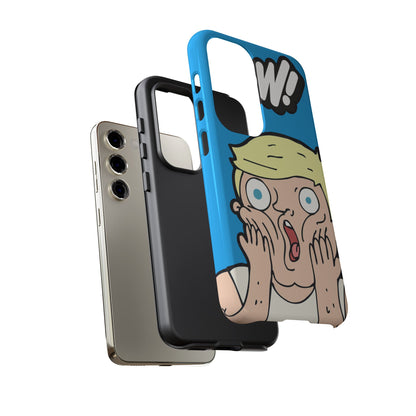 Blue Illustrated Shocked Man Phone Case