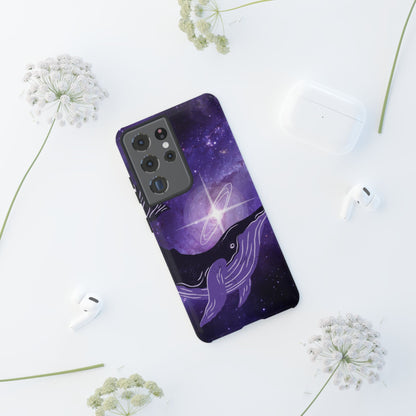 Purple Whale in Outer Space Phone Case