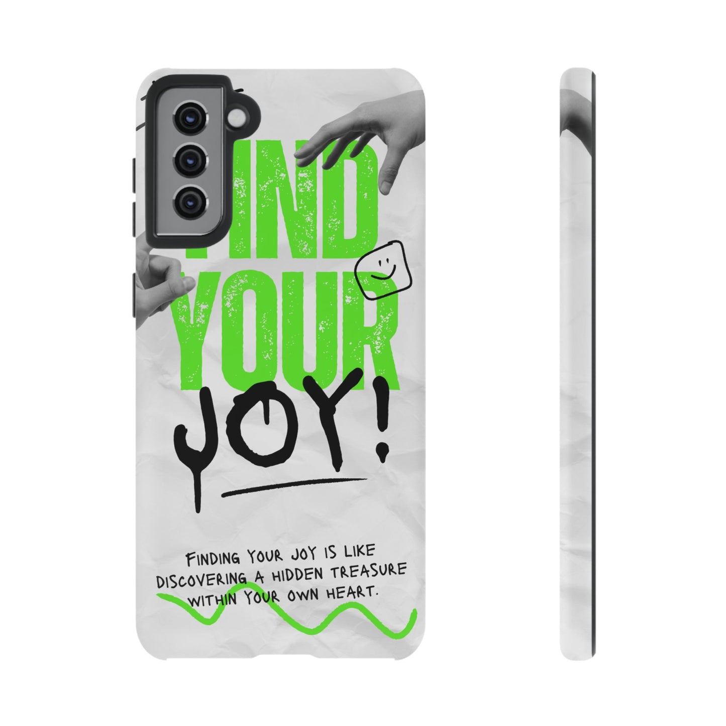 White Green Grunge Find Your Joy Phone Case