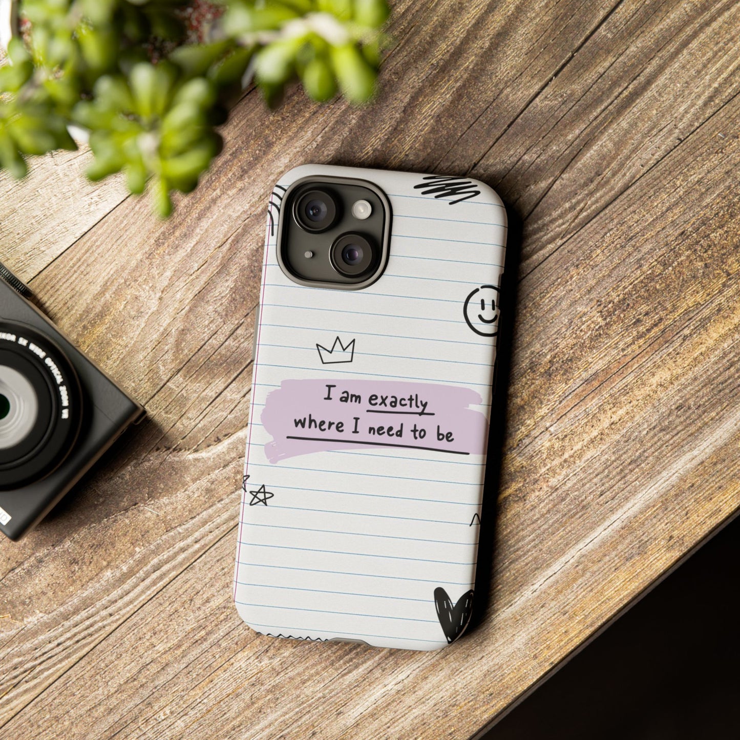 Self Affirmation Doodle Paper Phone Case