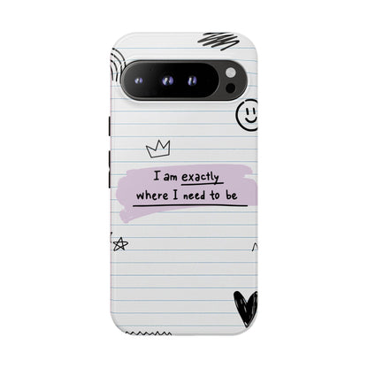 Self Affirmation Doodle Paper Phone Case