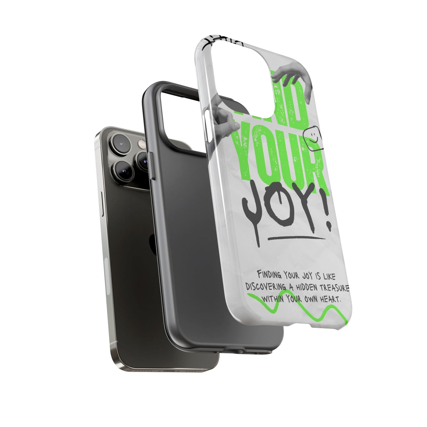 White Green Grunge Find Your Joy Phone Case
