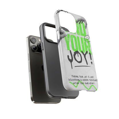 White Green Grunge Find Your Joy Phone Case
