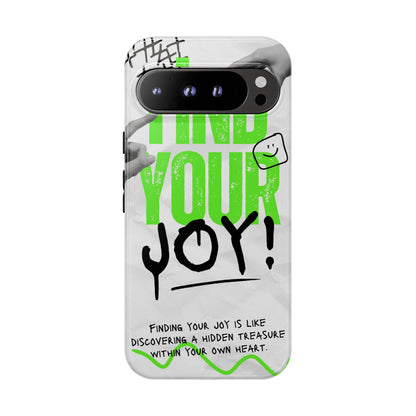 White Green Grunge Find Your Joy Phone Case