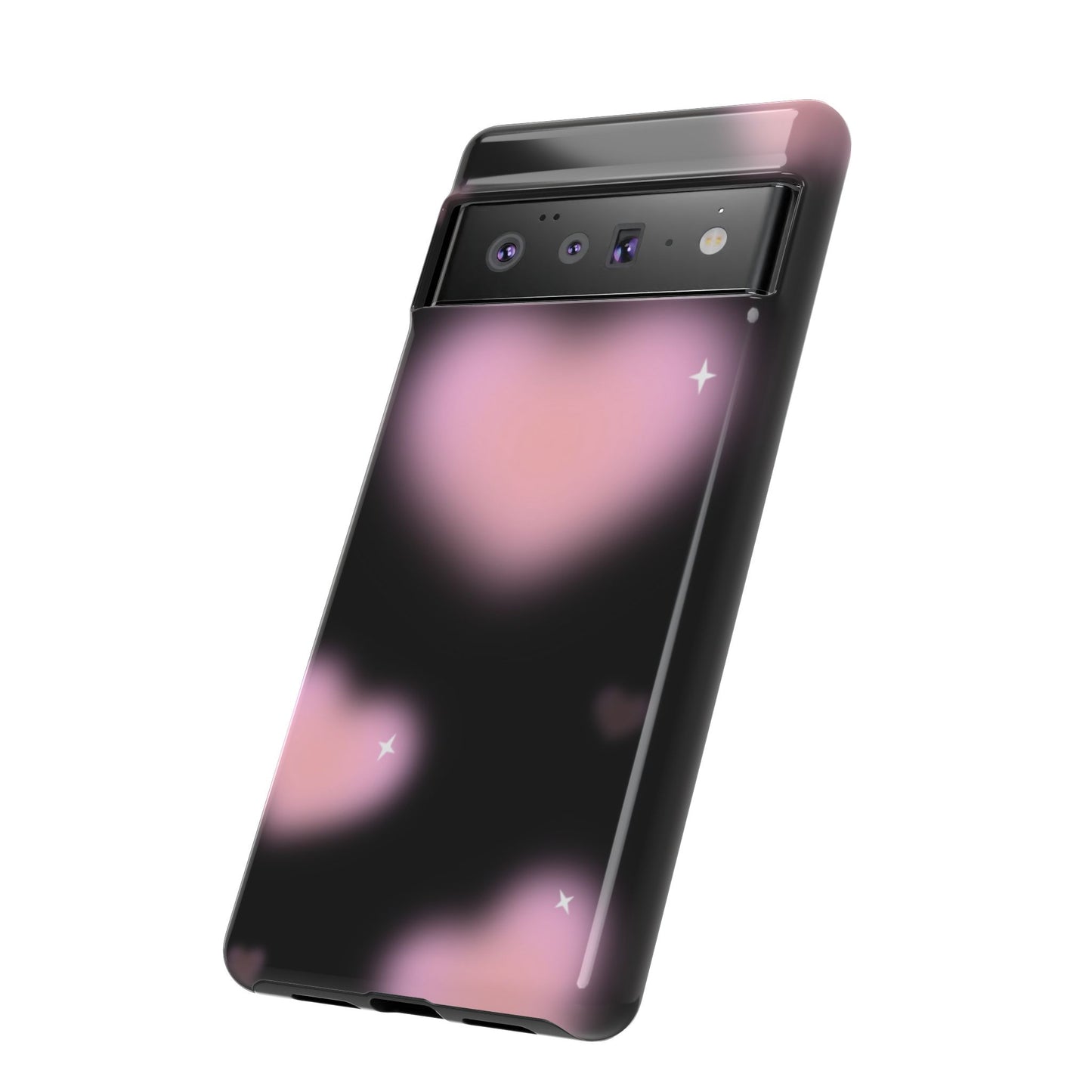 Black and Pink Blurry Heart Phone Case