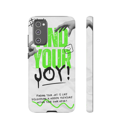 White Green Grunge Find Your Joy Phone Case