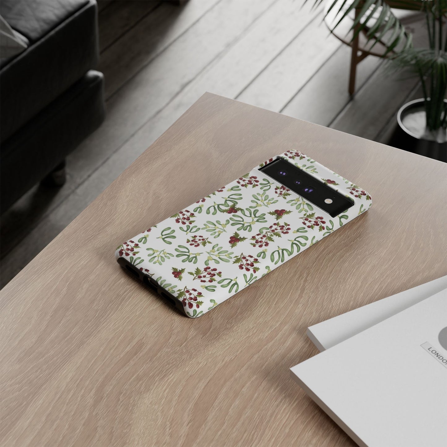 Red Green Watercolor Chriatmas Phone Case