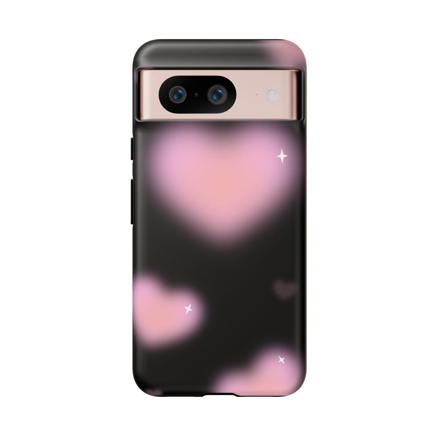 Black and Pink Blurry Heart Phone Case