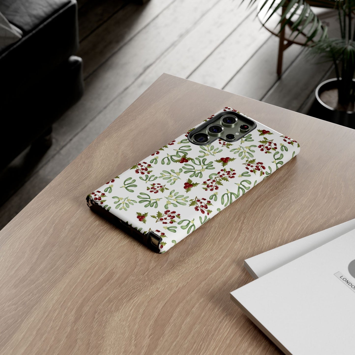 Red Green Watercolor Chriatmas Phone Case