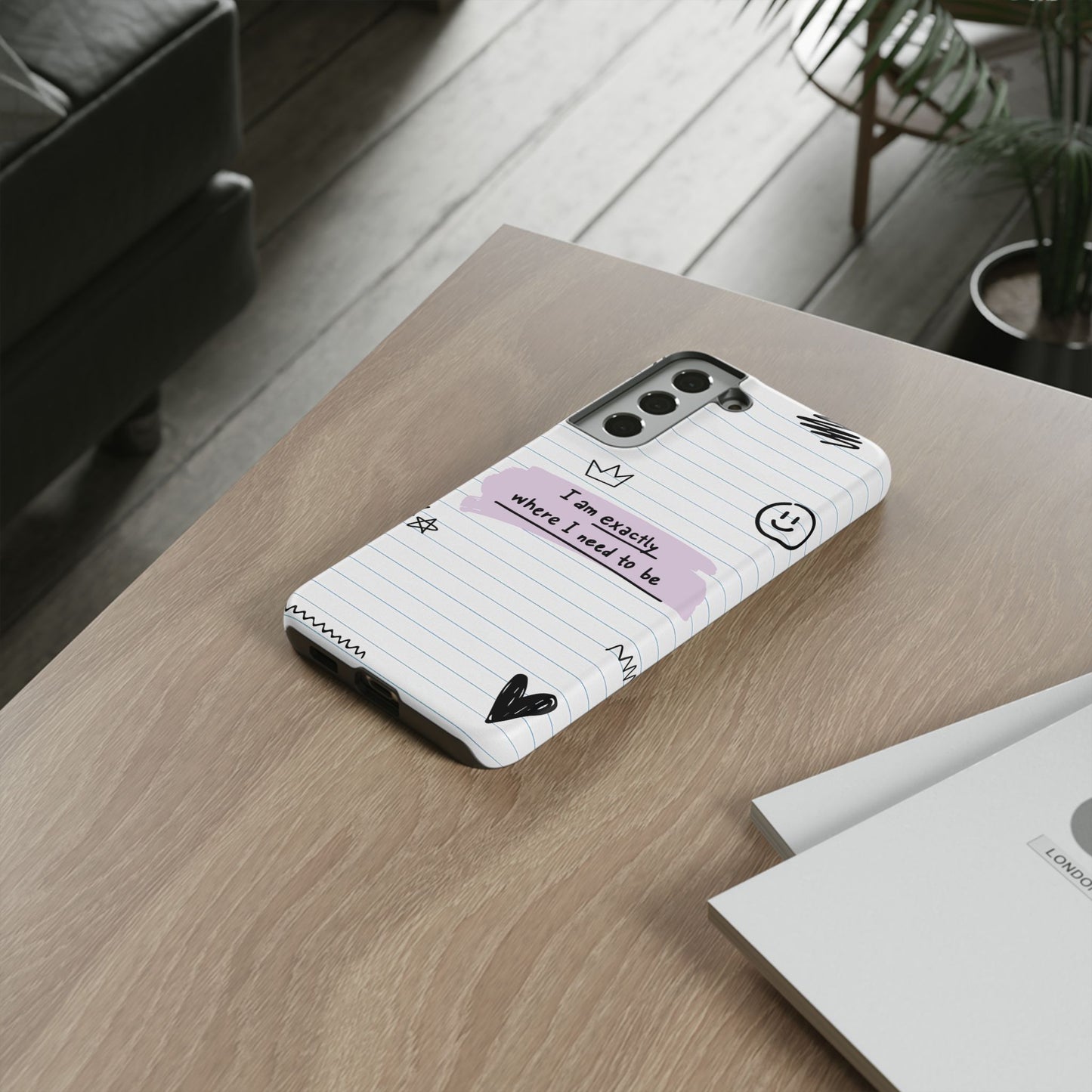 Self Affirmation Doodle Paper Phone Case