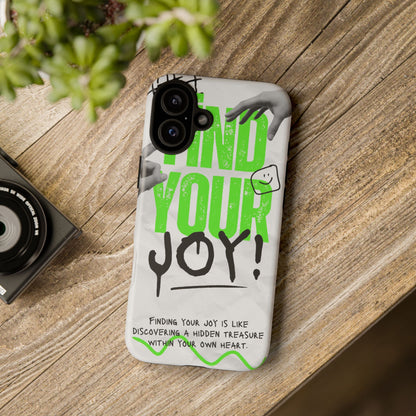 White Green Grunge Find Your Joy Phone Case