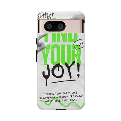White Green Grunge Find Your Joy Phone Case