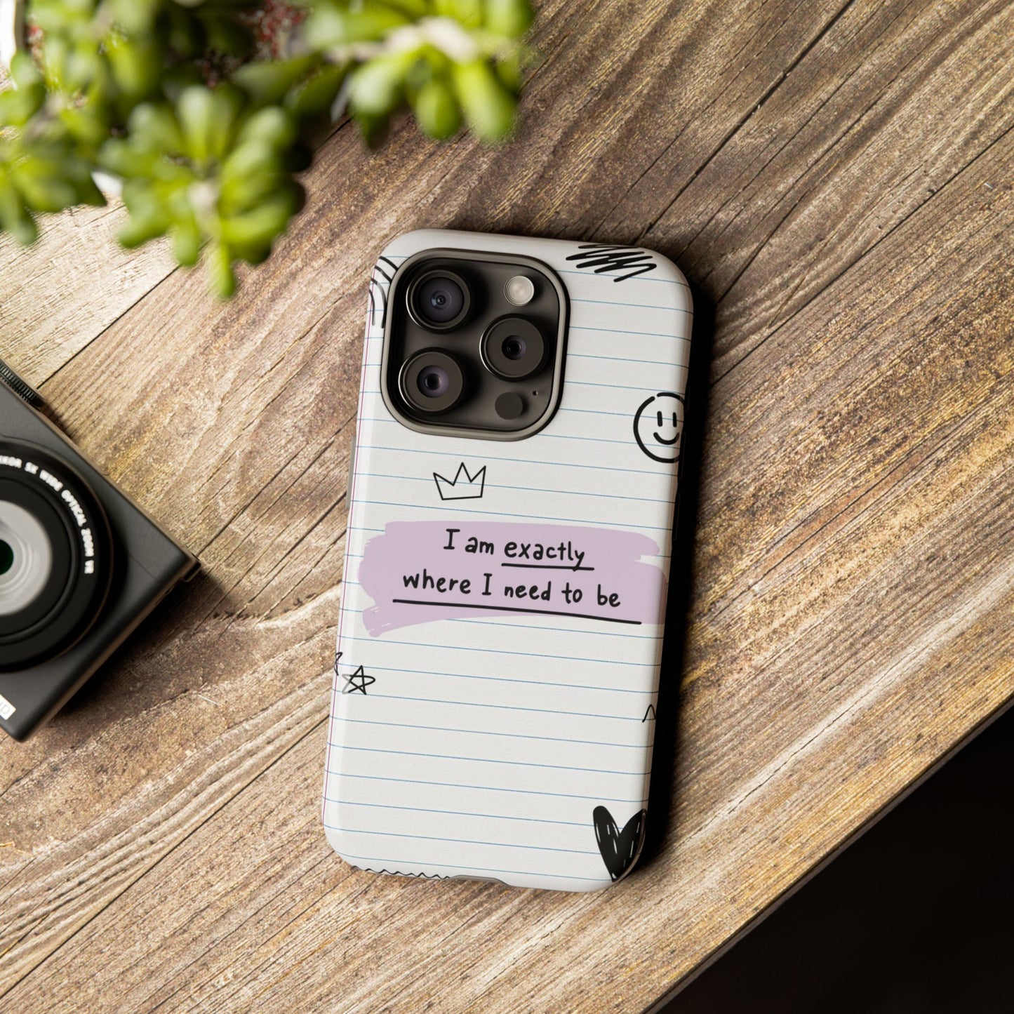 Self Affirmation Doodle Paper Phone Case