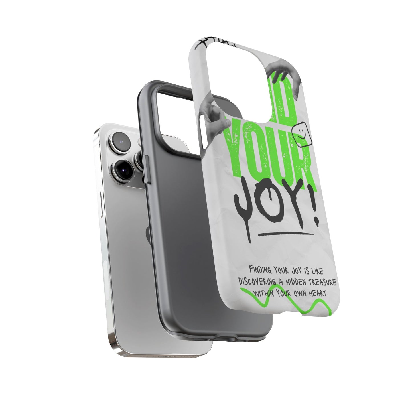 White Green Grunge Find Your Joy Phone Case