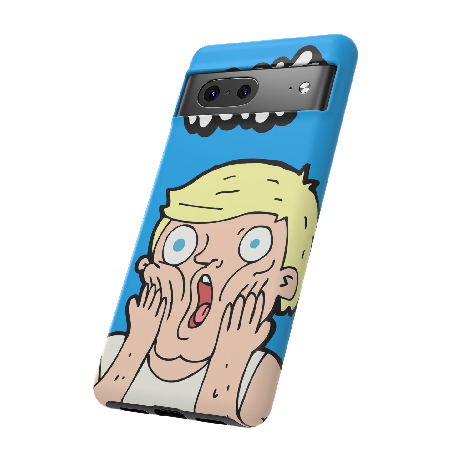 Blue Illustrated Shocked Man Phone Case