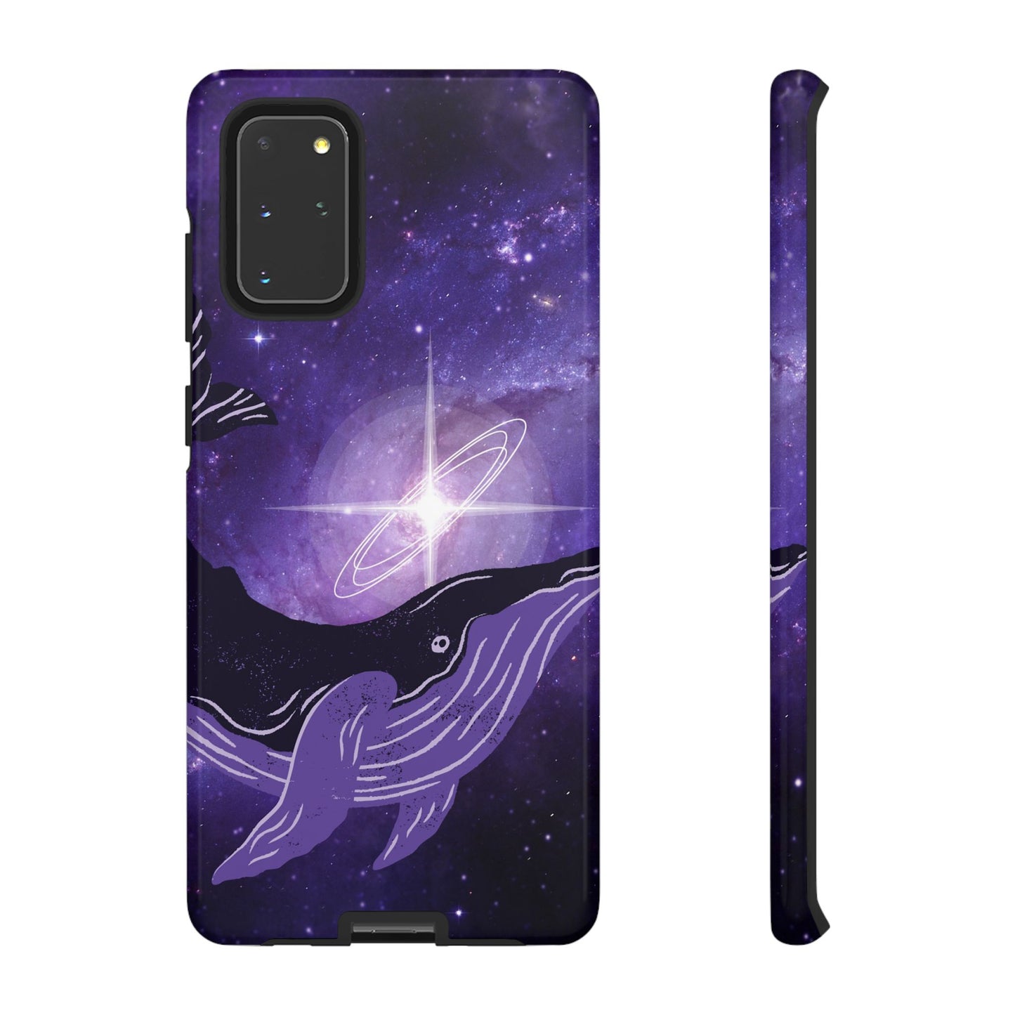 Purple Whale in Outer Space Phone Case