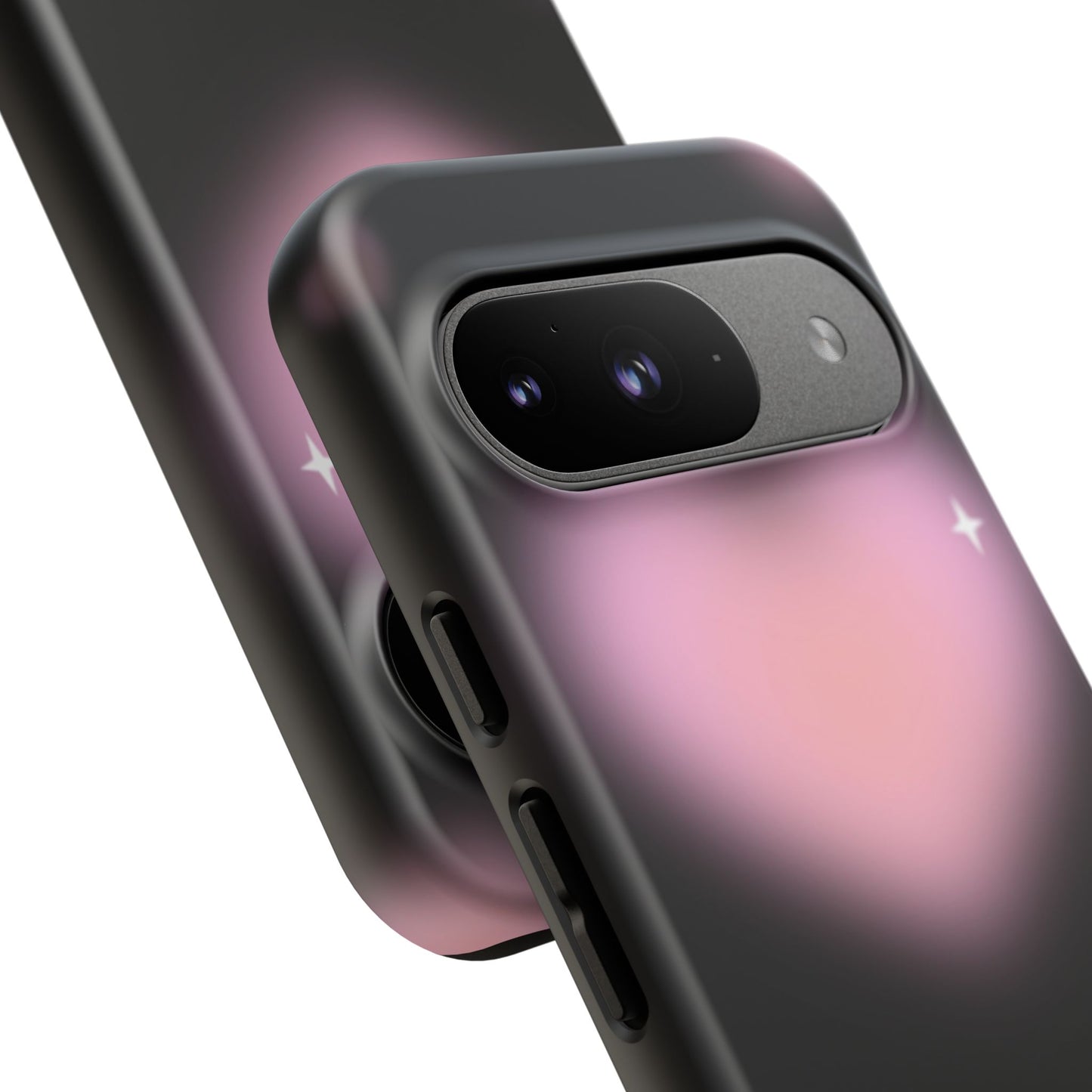 Black and Pink Blurry Heart Phone Case