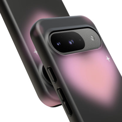 Black and Pink Blurry Heart Phone Case