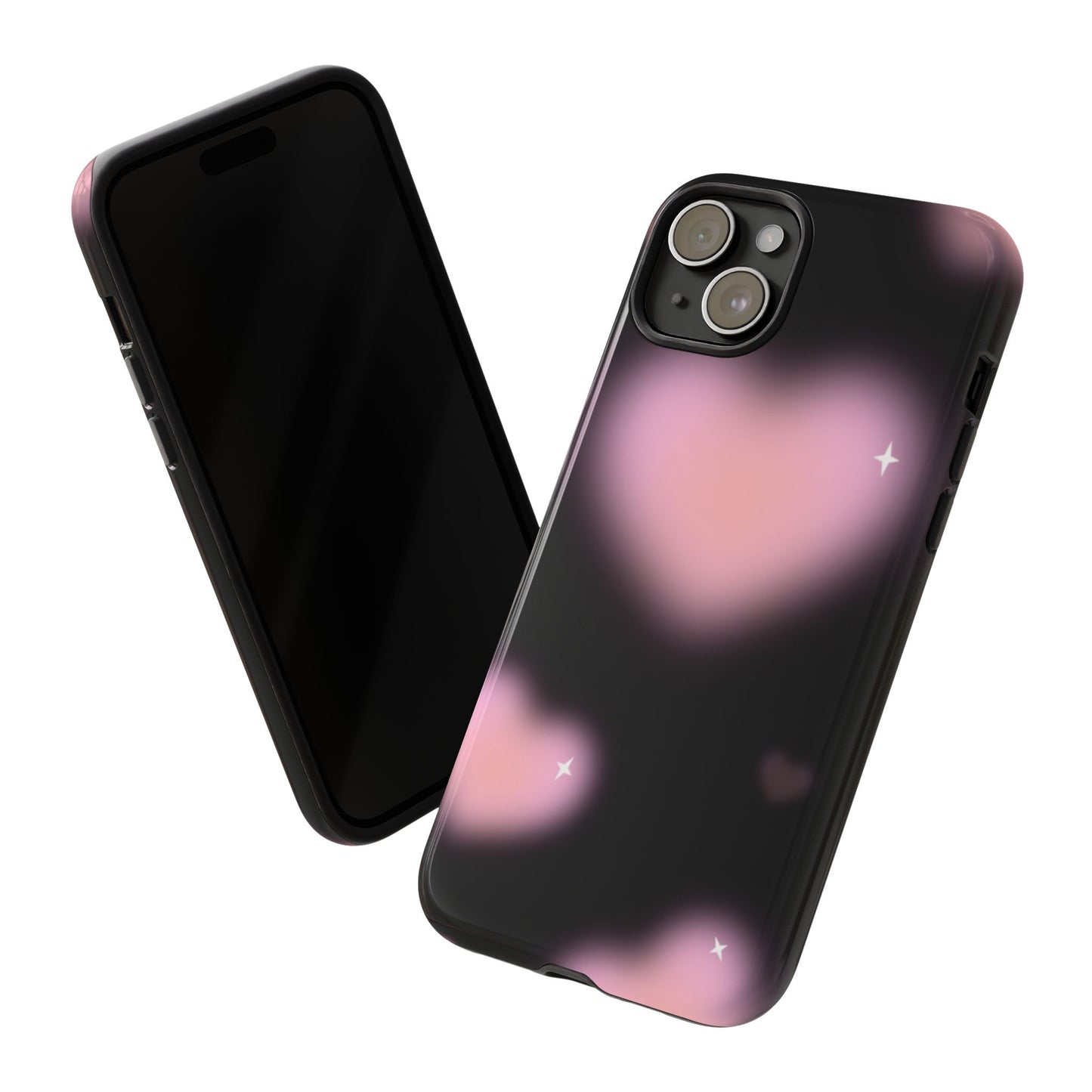 Black and Pink Blurry Heart Phone Case