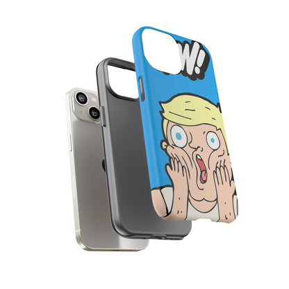 Blue Illustrated Shocked Man Phone Case