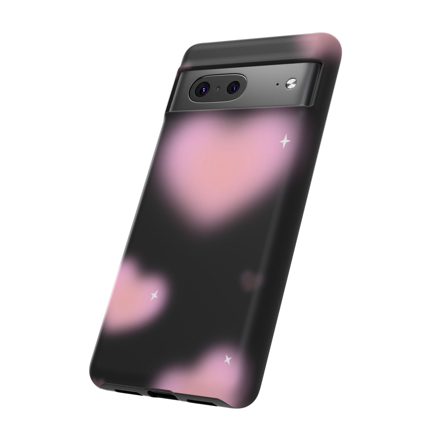 Black and Pink Blurry Heart Phone Case