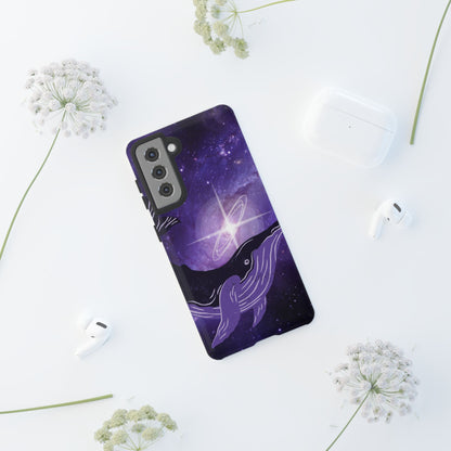 Purple Whale in Outer Space Phone Case