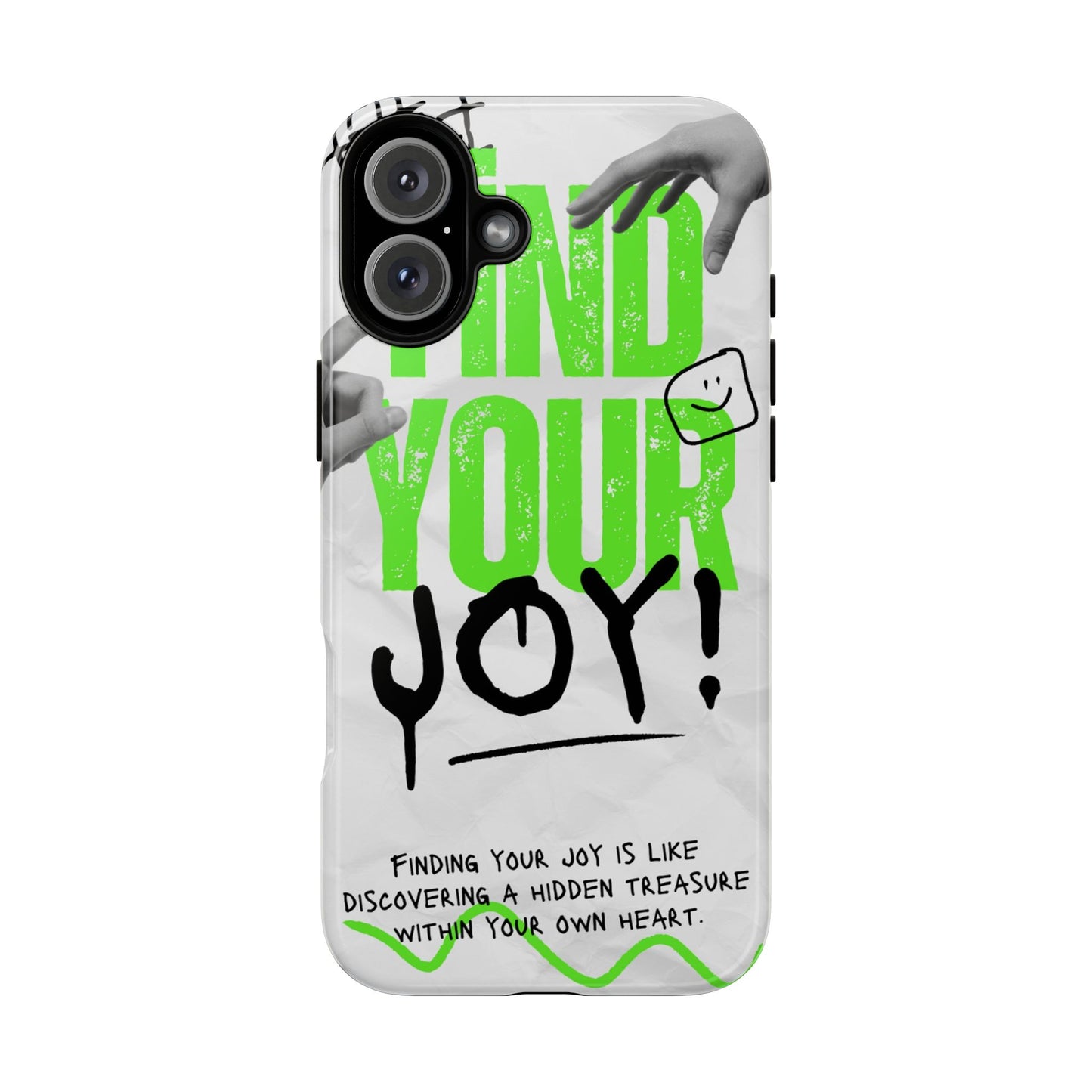 White Green Grunge Find Your Joy Phone Case