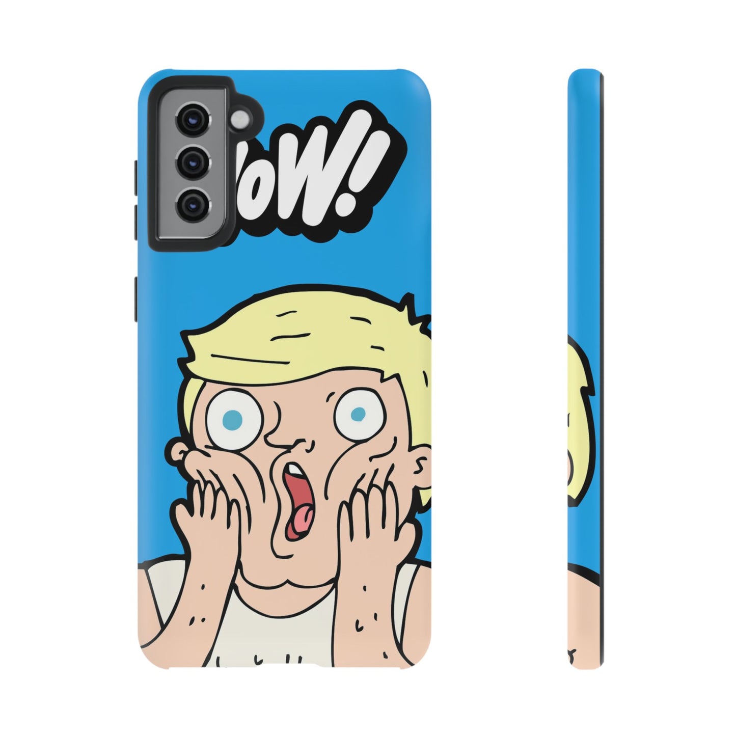 Blue Illustrated Shocked Man Phone Case