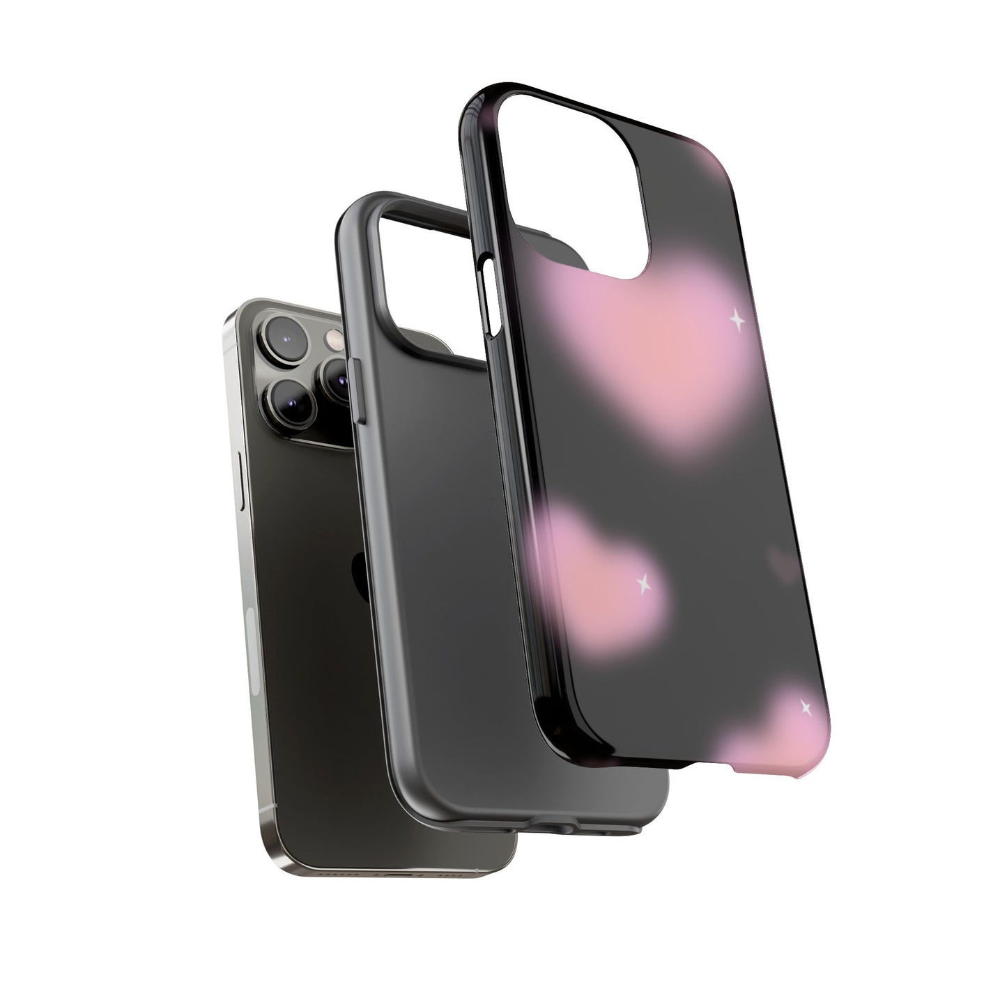 Black and Pink Blurry Heart Phone Case