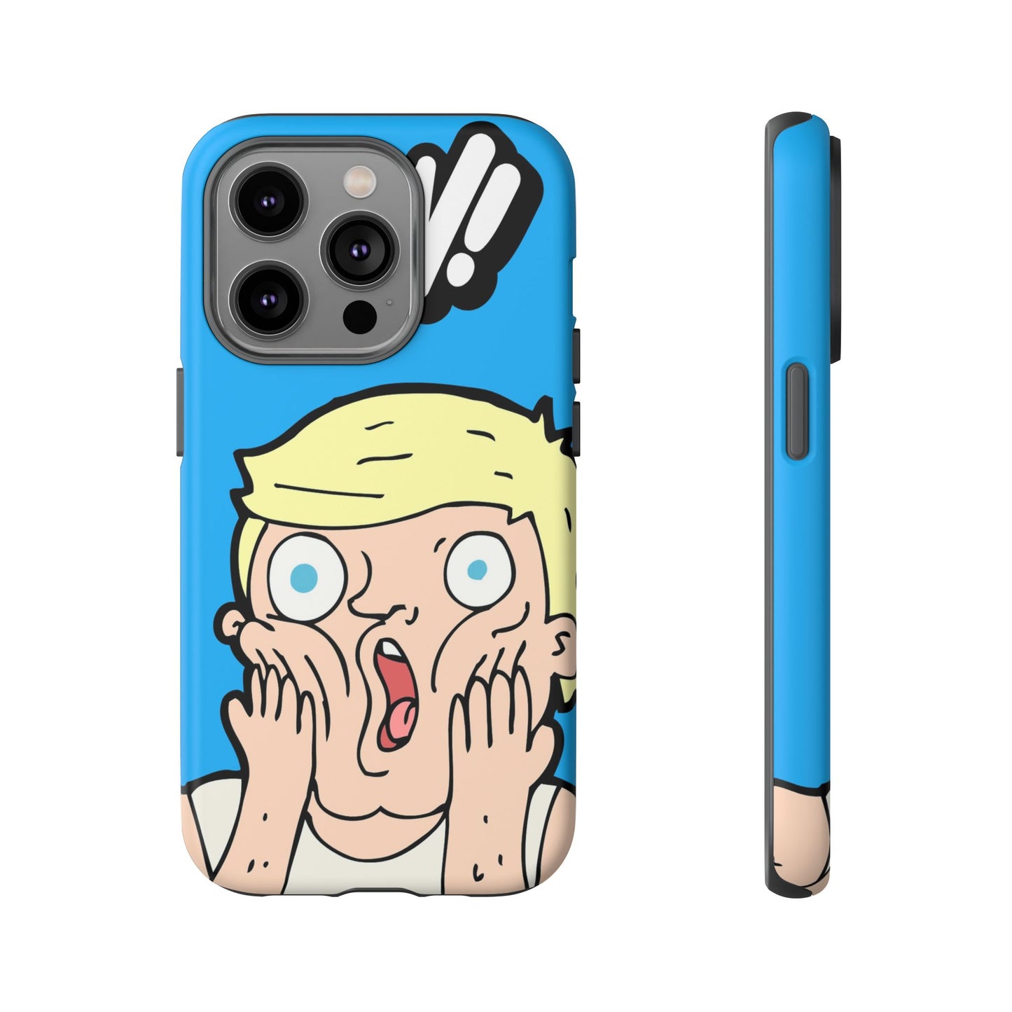 Blue Illustrated Shocked Man Phone Case