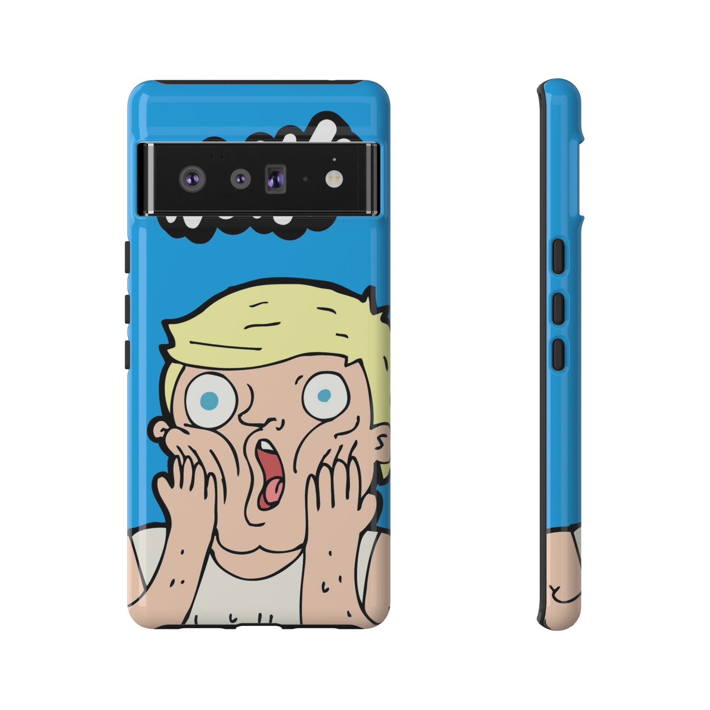 Blue Illustrated Shocked Man Phone Case