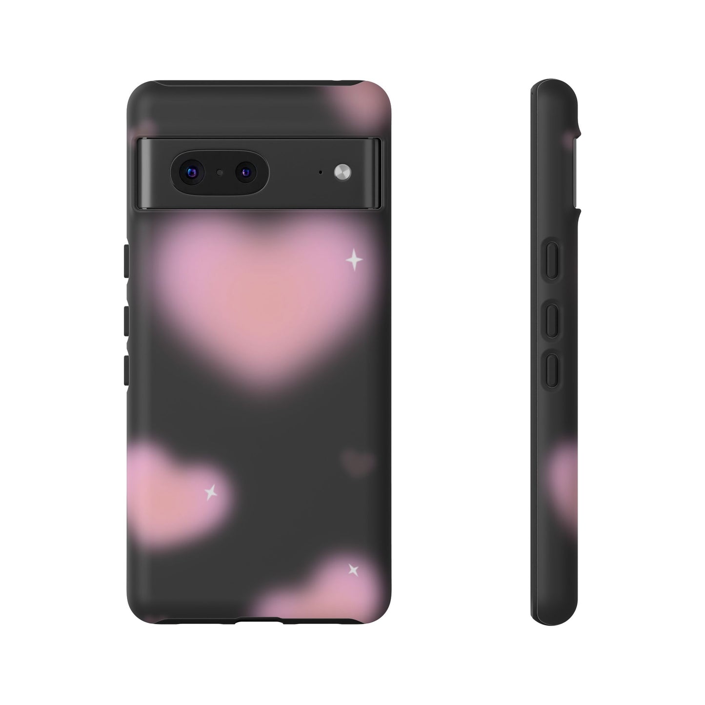 Black and Pink Blurry Heart Phone Case