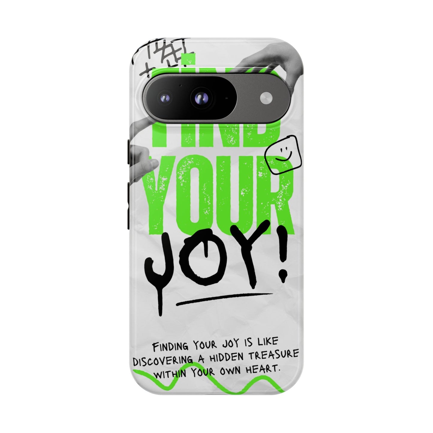 White Green Grunge Find Your Joy Phone Case