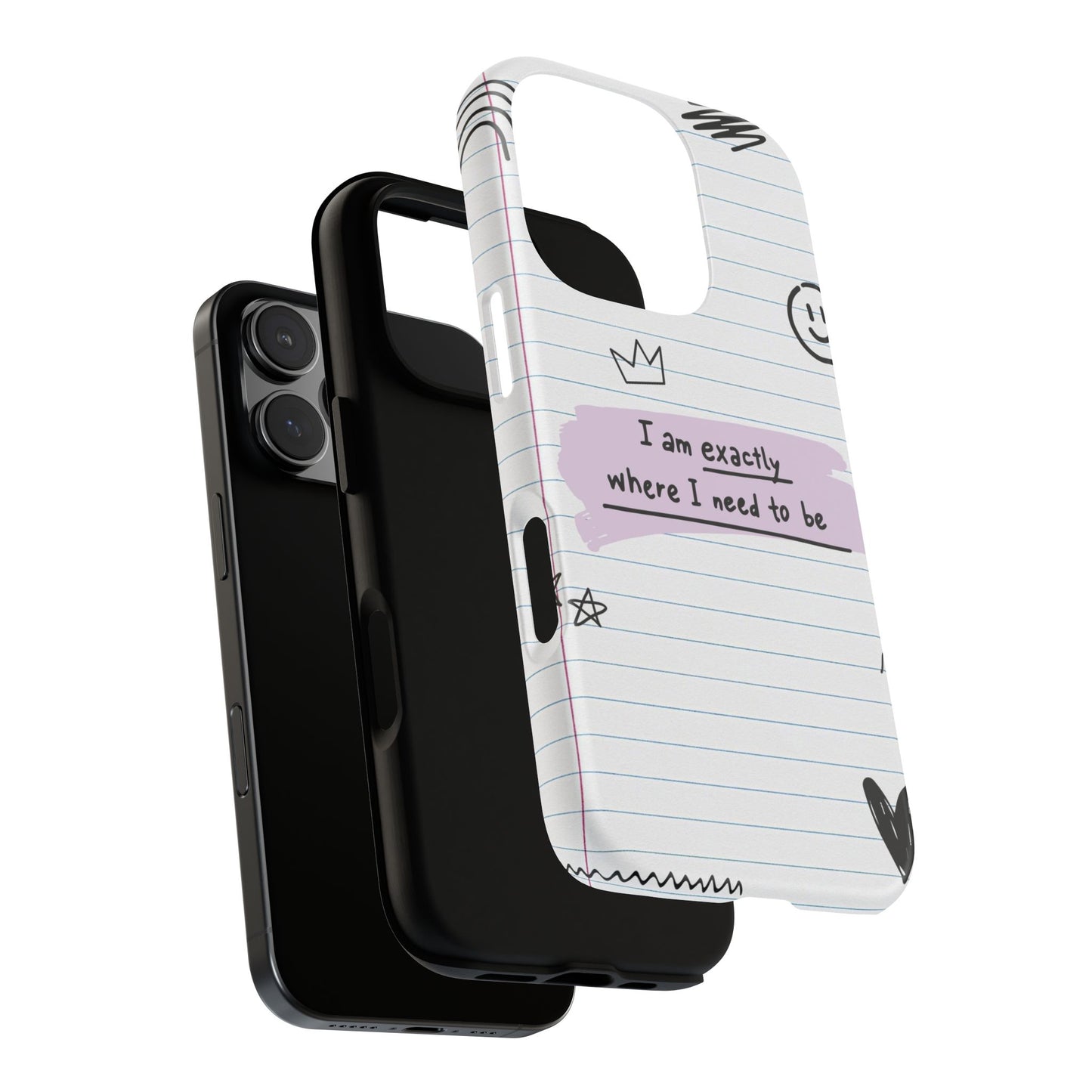 Self Affirmation Doodle Paper Phone Case