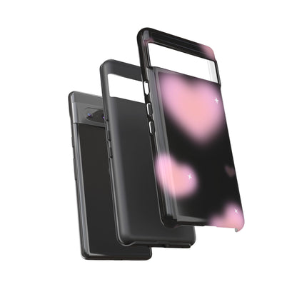 Black and Pink Blurry Heart Phone Case