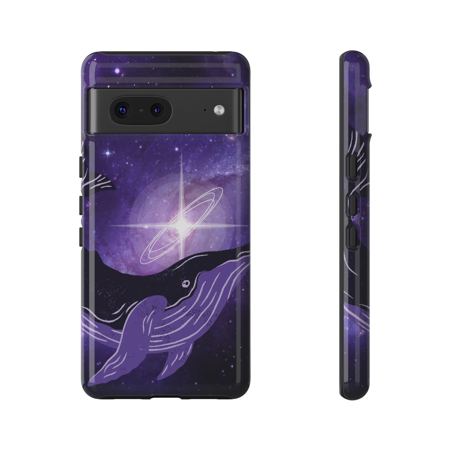 Purple Whale in Outer Space Phone Case