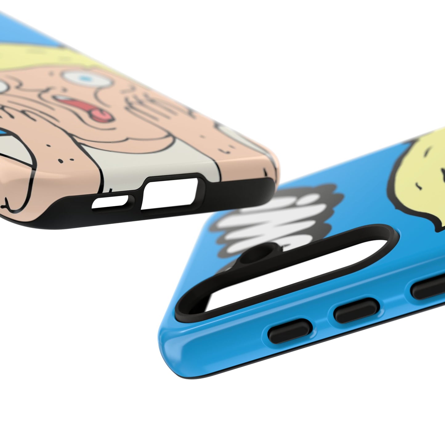 Blue Illustrated Shocked Man Phone Case