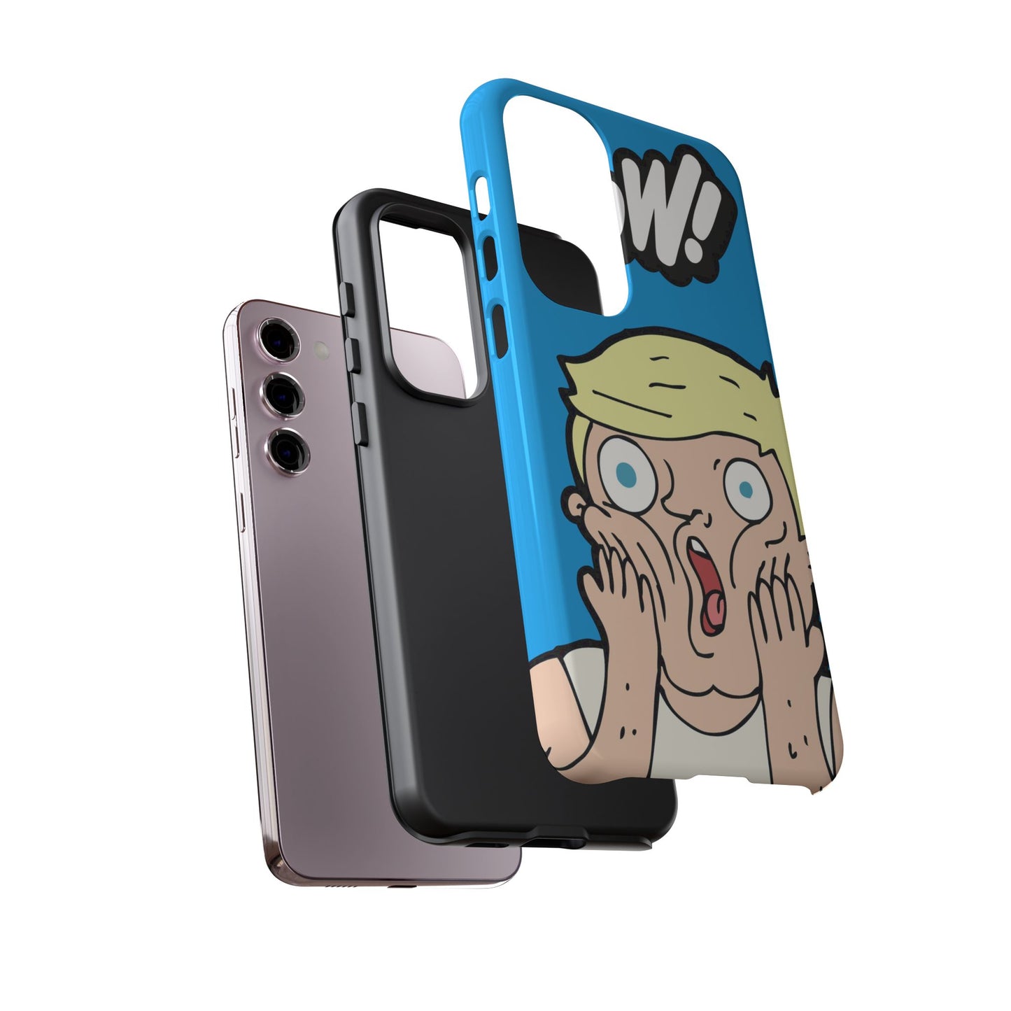 Blue Illustrated Shocked Man Phone Case