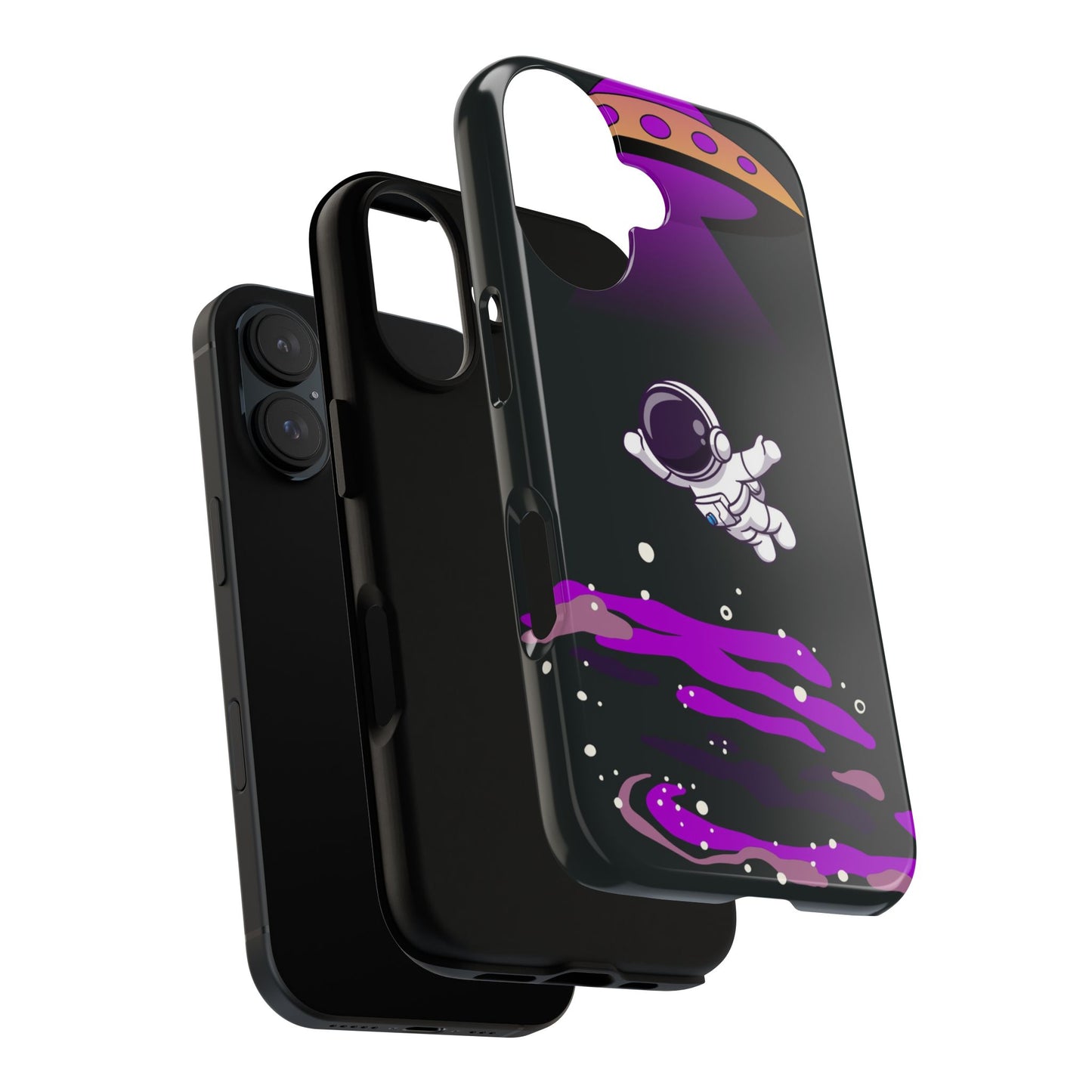 Black and Purple Minimalist Modern Space Phone Case