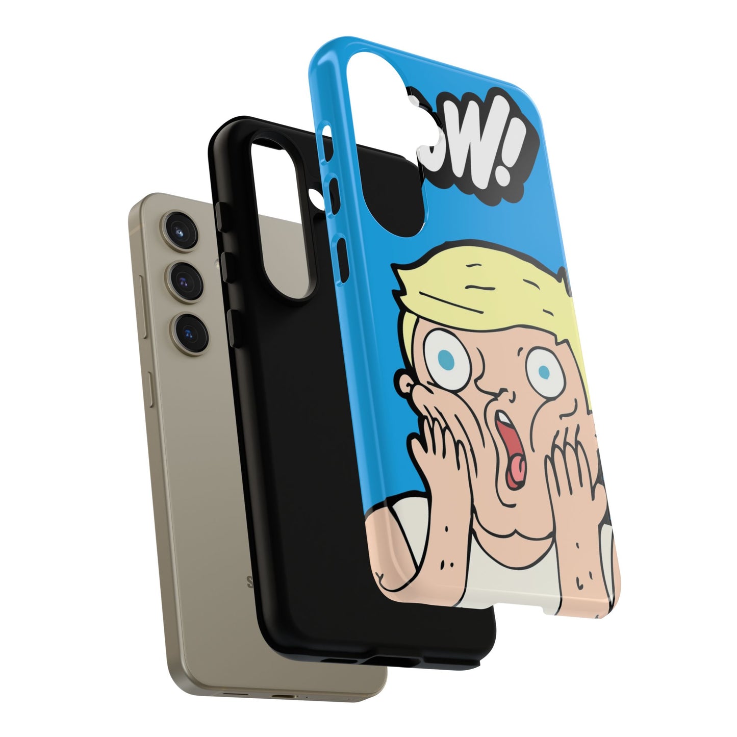Blue Illustrated Shocked Man Phone Case