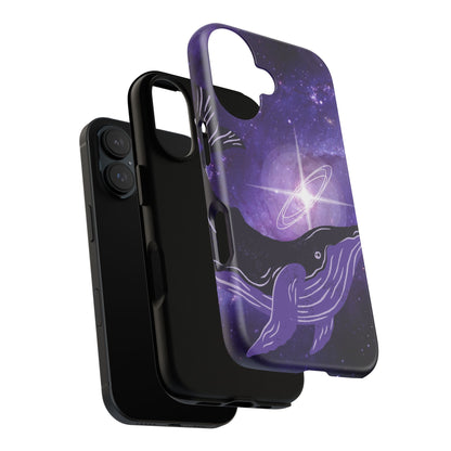 Purple Whale in Outer Space Phone Case