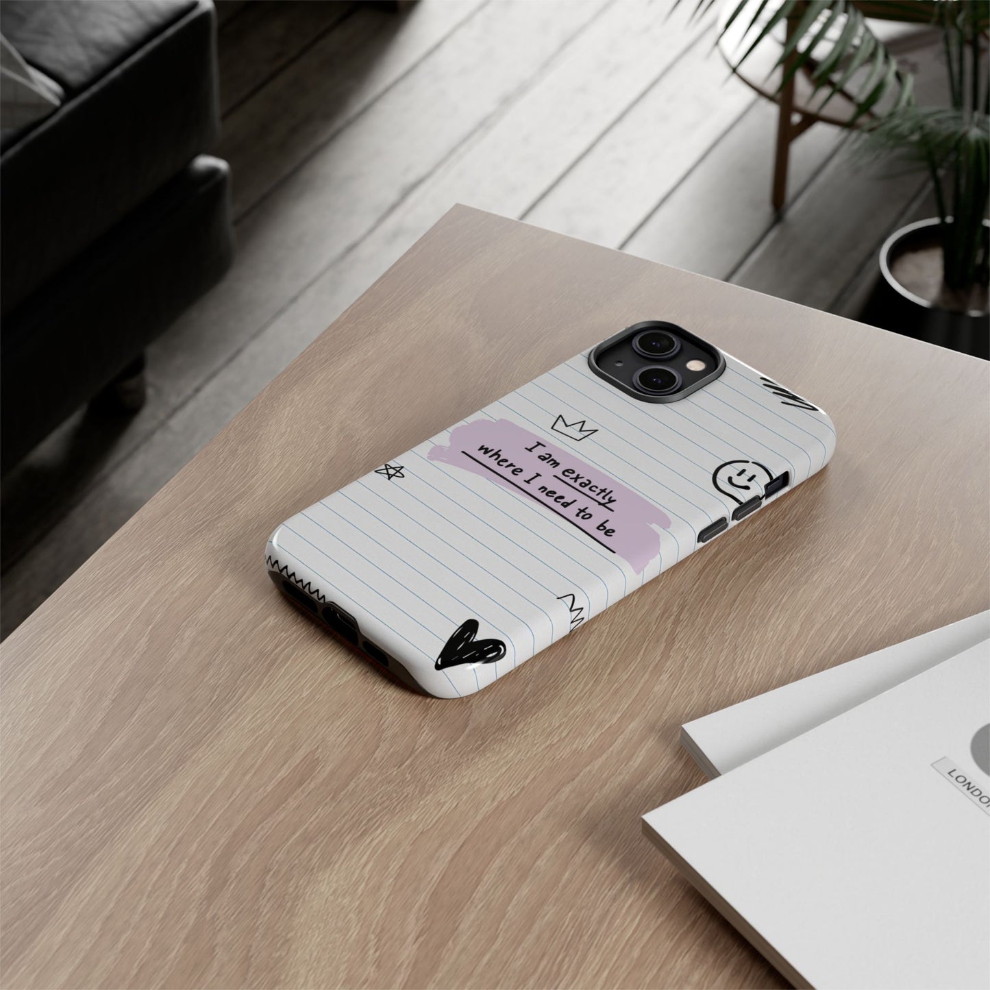 Self Affirmation Doodle Paper Phone Case