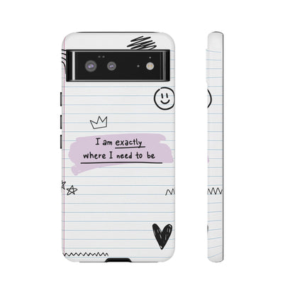 Self Affirmation Doodle Paper Phone Case