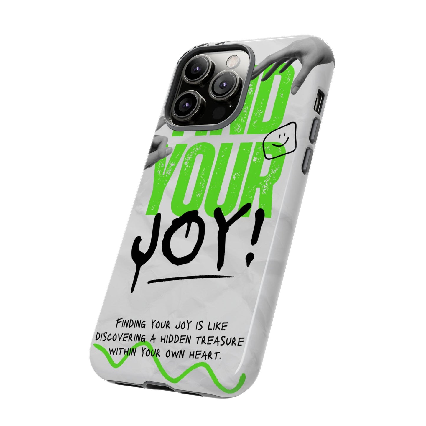 White Green Grunge Find Your Joy Phone Case