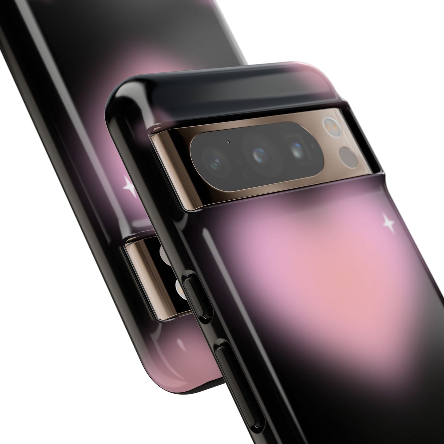 Black and Pink Blurry Heart Phone Case