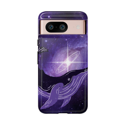 Purple Whale in Outer Space Phone Case