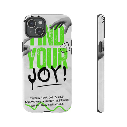 White Green Grunge Find Your Joy Phone Case