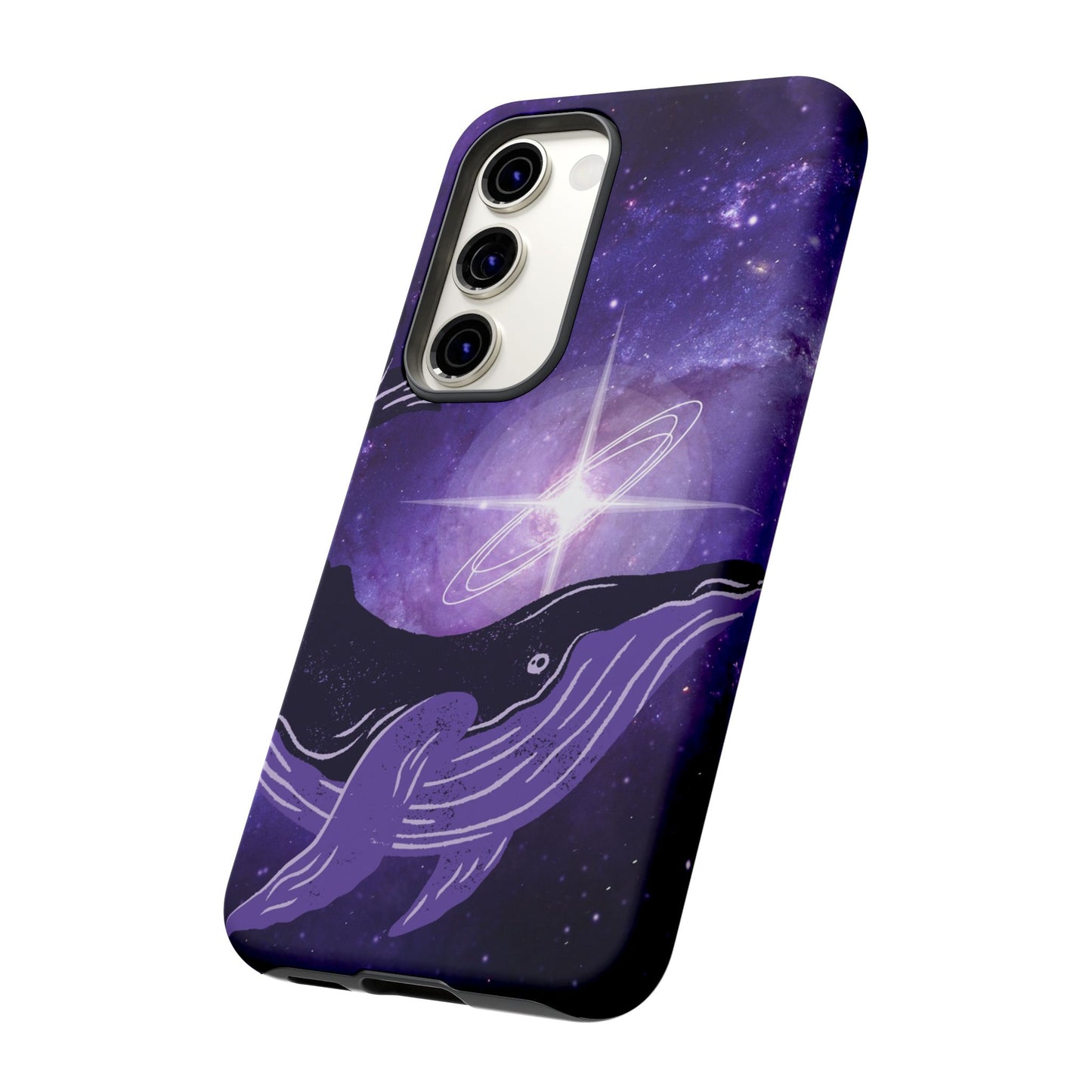 Purple Whale in Outer Space Phone Case